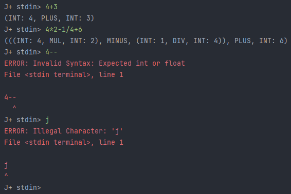 Demonstration of J+